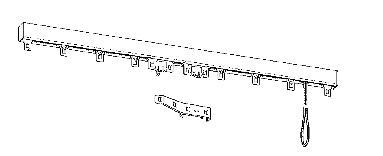 Rail 24X16 2m00 montage 1 rideau blanc